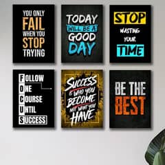 Pack Of 6 Sticky Wooden Frames For Wall Decore || Free Delivery