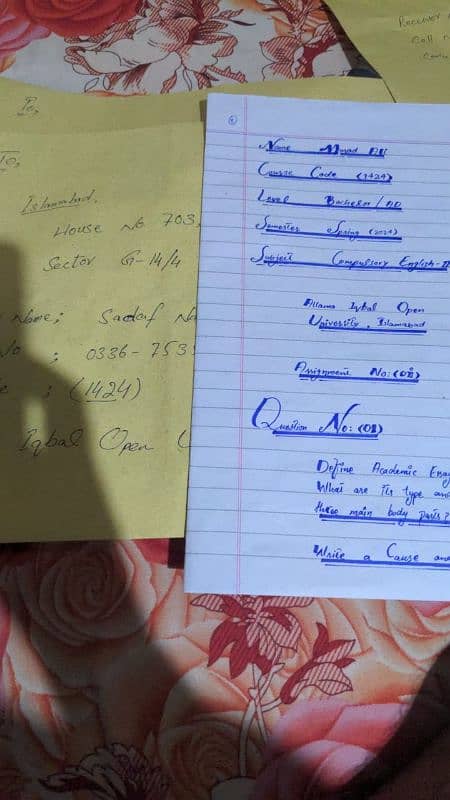 B. A and F. A Online Handwriting assignment 4