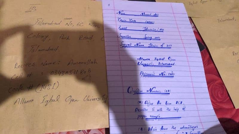 B. A and F. A Online Handwriting assignment 7