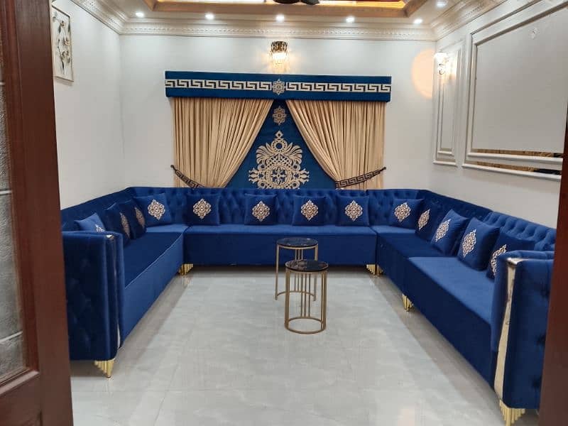 7 seater sofa. corner sofa set. poshish sofa aur mukhtalif design. 12