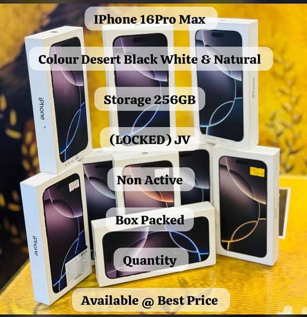 IPHONE 16 PRO MAX 256gb/512gb JV ALL COLOURS AVAILABLE 0