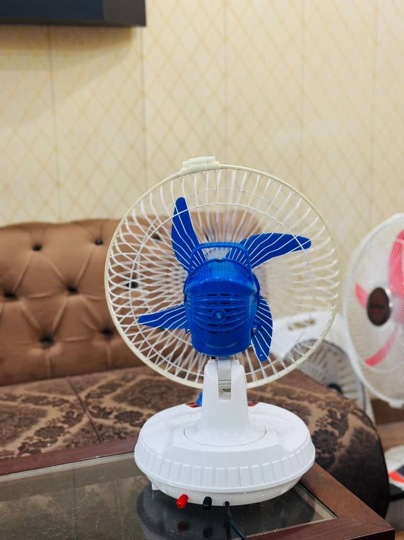 Rechargeable/ AC/DC inverter Table Charging Fan 14" High Speed Battery 1