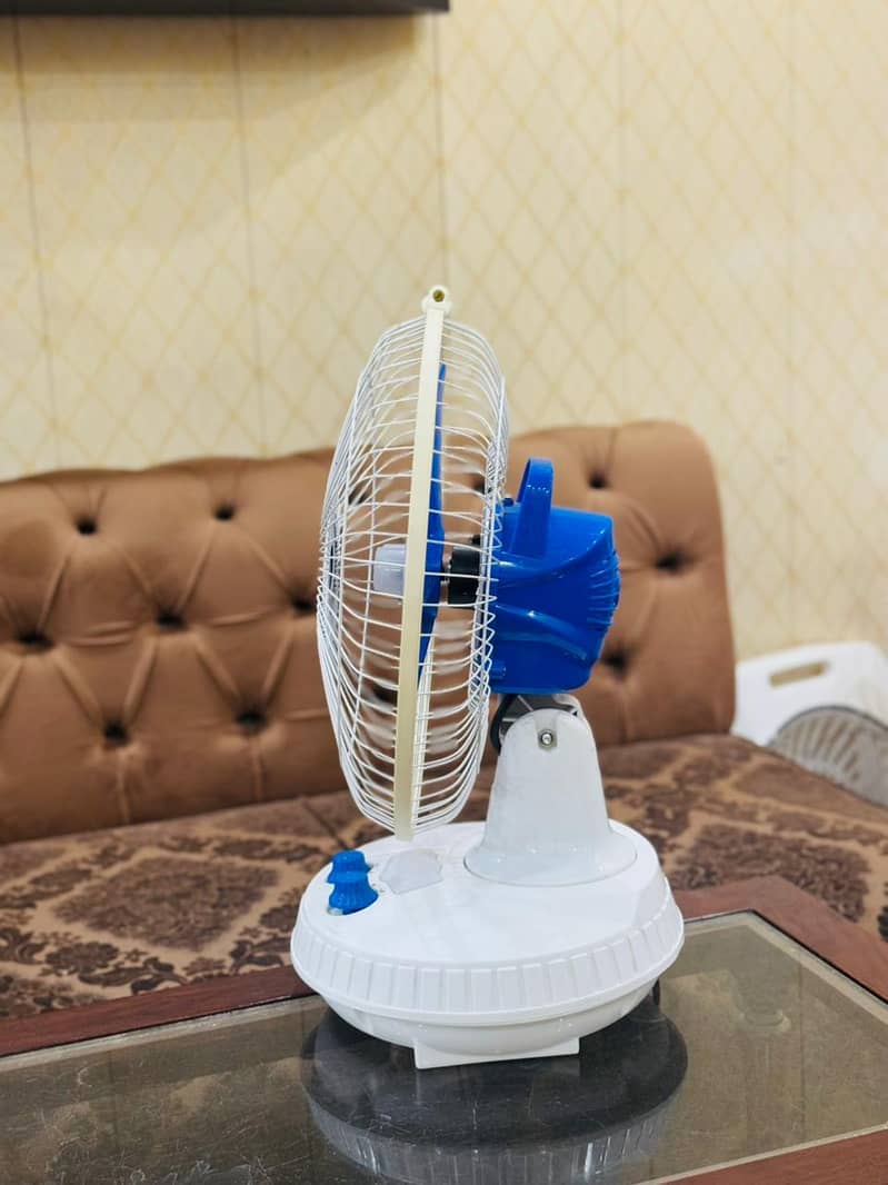 Rechargeable/ AC/DC inverter Table Charging Fan 14" High Speed Battery 2