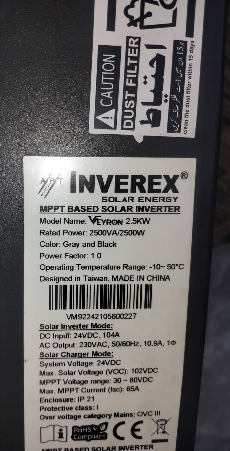 INVERTER INVEREX 2500 WATT. 24 VOLT. IN GOOD CONDITION 1