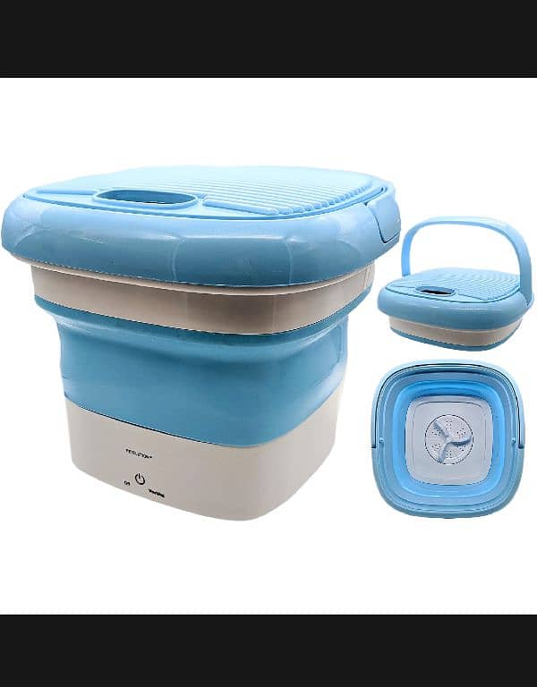 MINI FOLDED WASHING MACHINE & WITH PORTABLE DRYER. 0