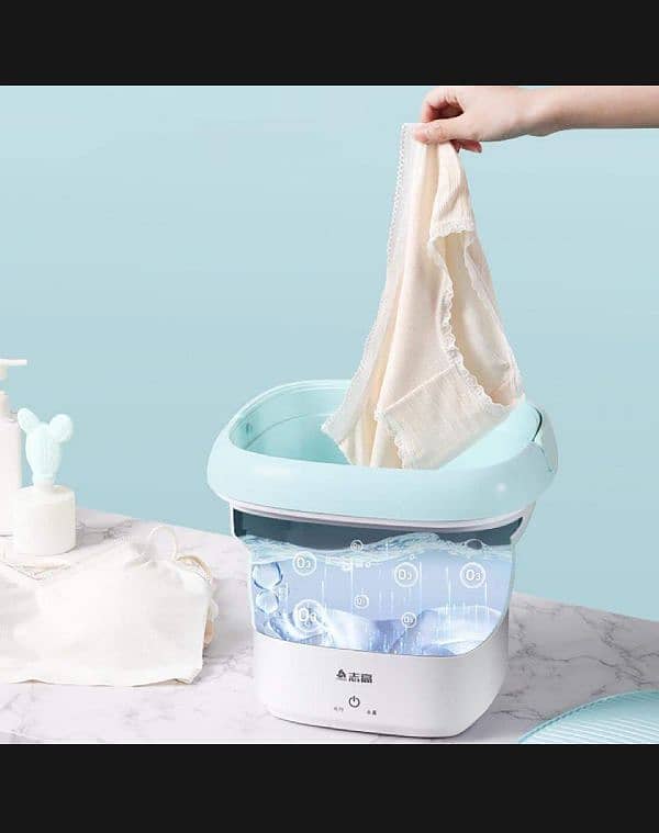 MINI FOLDED WASHING MACHINE & WITH PORTABLE DRYER. 3