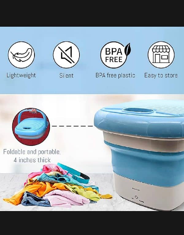 MINI FOLDED WASHING MACHINE & WITH PORTABLE DRYER. 8