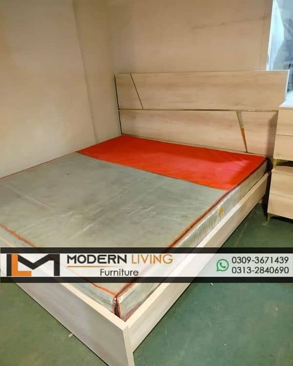 King size bed with 2 side tables best quality in your choice colours 1