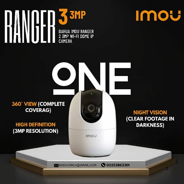 WiFi IMOU Ranger 2 2K 3MP IP 360° CCTV | Human Detection Two-way Talk 0
