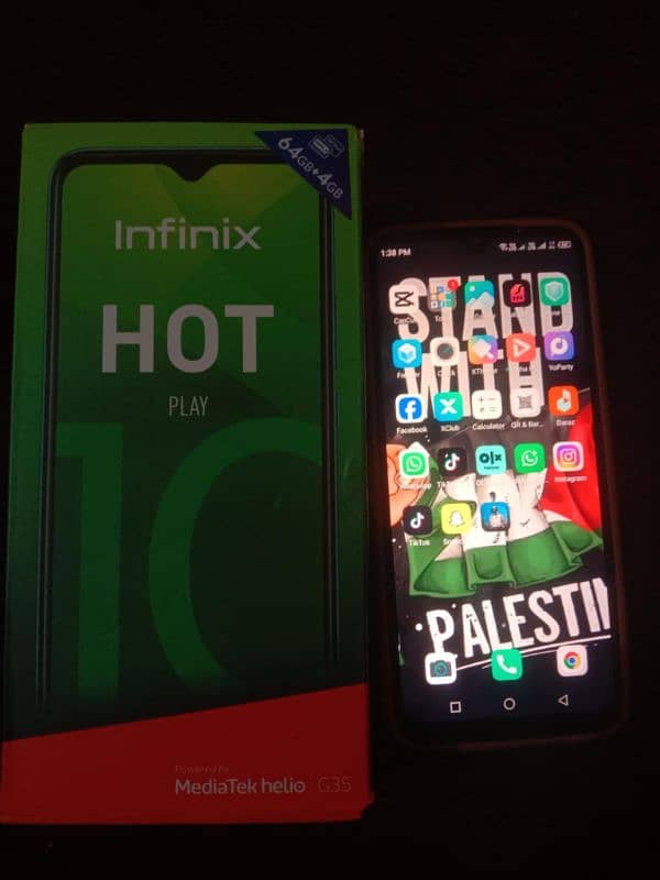 Infinix hot 10 play mobile urgent for sale with box 1