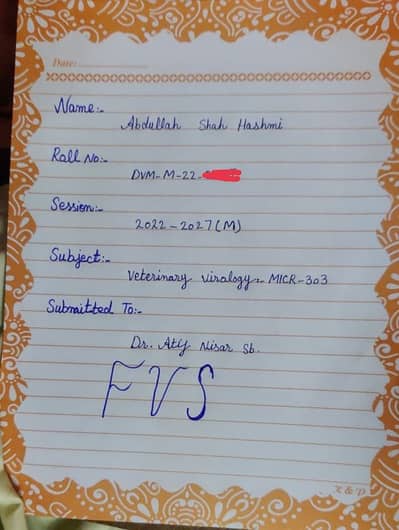 Assignment writing word/handwriting