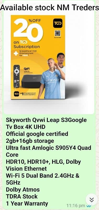 skyworth 4k UHD streaming android TV box 1