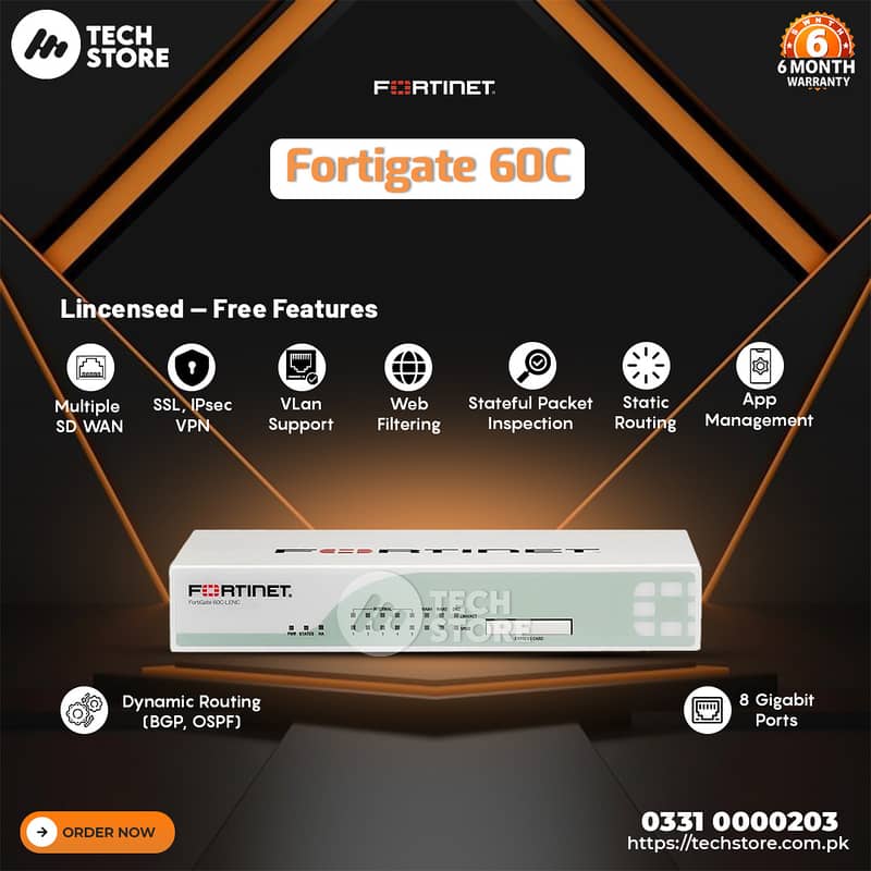Fortinet FortiGate 60C Firewall Security Appliance FG-60C (Renewed) 0