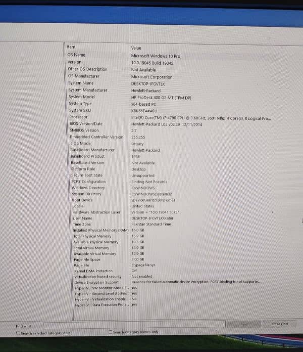 Desktop - Intel Core i7- 4th gen, 16GB,256 ssd, 512 hard 3