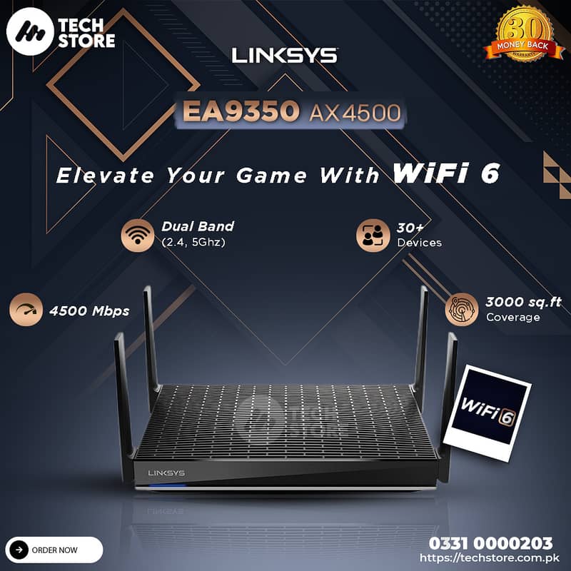 Linksys WiFi 6 Gaming Router EA9350 Dual-Band AX4500 (Renewed) 0