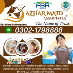 Filipino Maids / House Maid / cook / House chef / Nanny Maid available