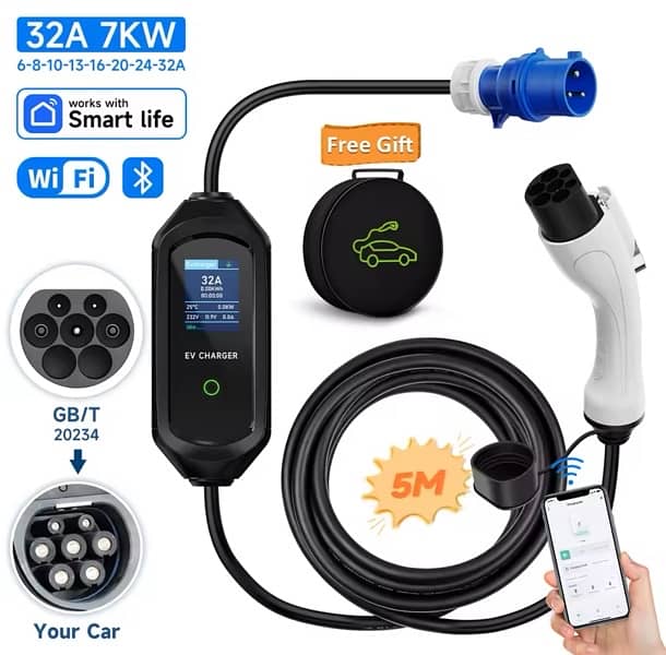 7kw Portable EV charger Super Fast 0