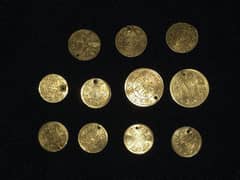 11 Antique 1223 Hijri Turkish  High Carat Gold Coins Circa (AD 1808) .