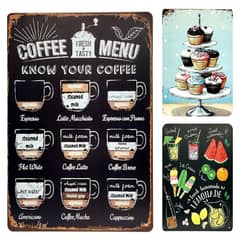 Vintage wall decor cafe restaurant home room outdoor metal poster