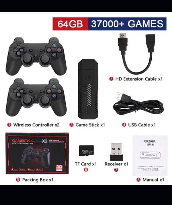 X2 wireless game stick with 2 wireless consoles 1