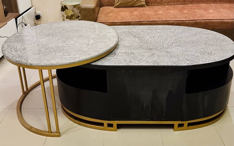 Set of Grey coffee table and serving table set 0