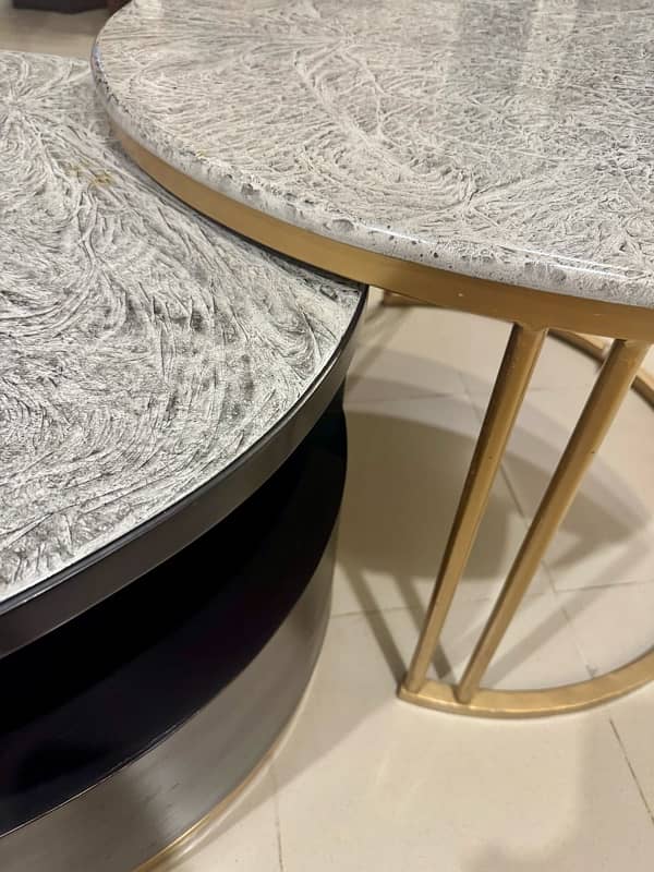 Set of Grey coffee table and serving table set 3