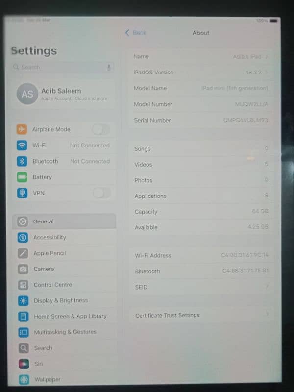 ipad mini 5 10/10 condition 0