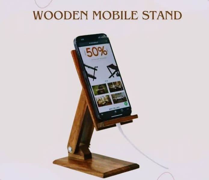 Wooden Mobile Stand Pure Wood Good Quality 9