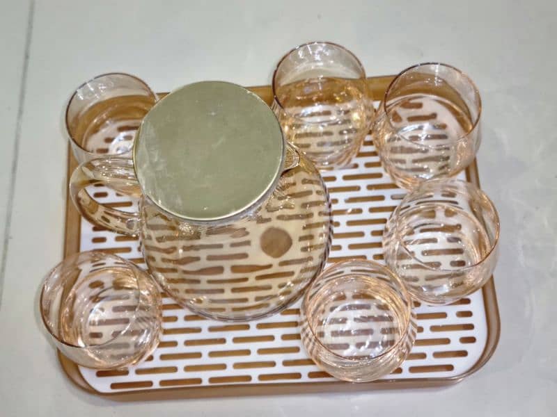 8 pcs water set unique design with stylish tray 2