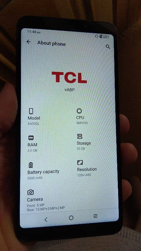 TCL phone 3 GB ram 32 GB memory 11 version Facelock open non PTA 5