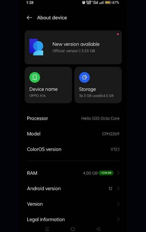 oppo a 16 with out box 4 64 penal change baki all ok 2