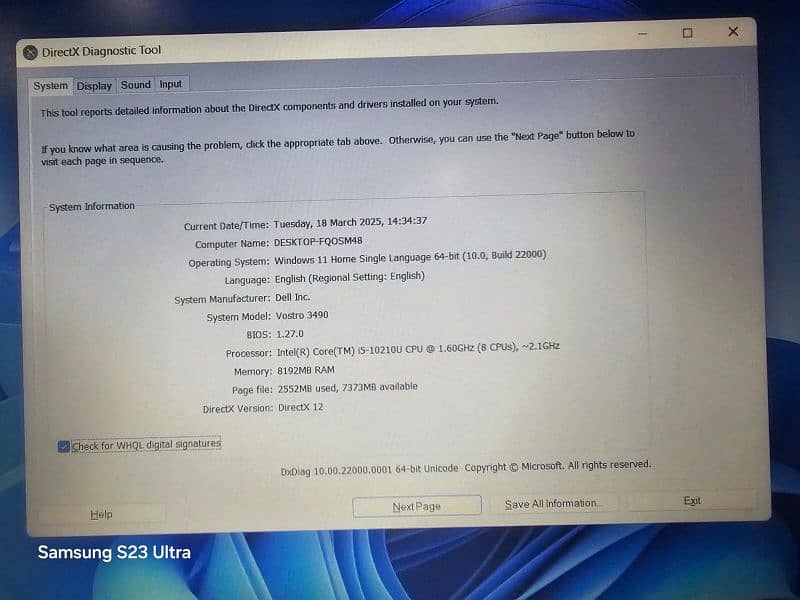 Dell Vistro 15 5