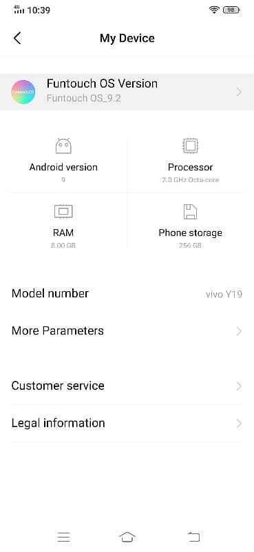 Vivo Y19, 8gb/256gb storage, 2 giga octa core processor, 5000mah batt 0