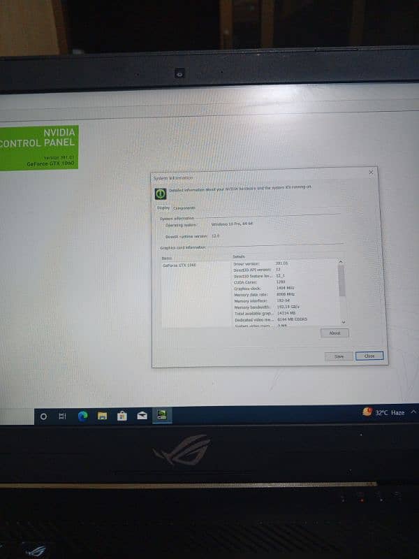 Asus rog gl503vm corei7 7thgen 16gbram 512ssd 6gb nvidea gtx 1060 card 5