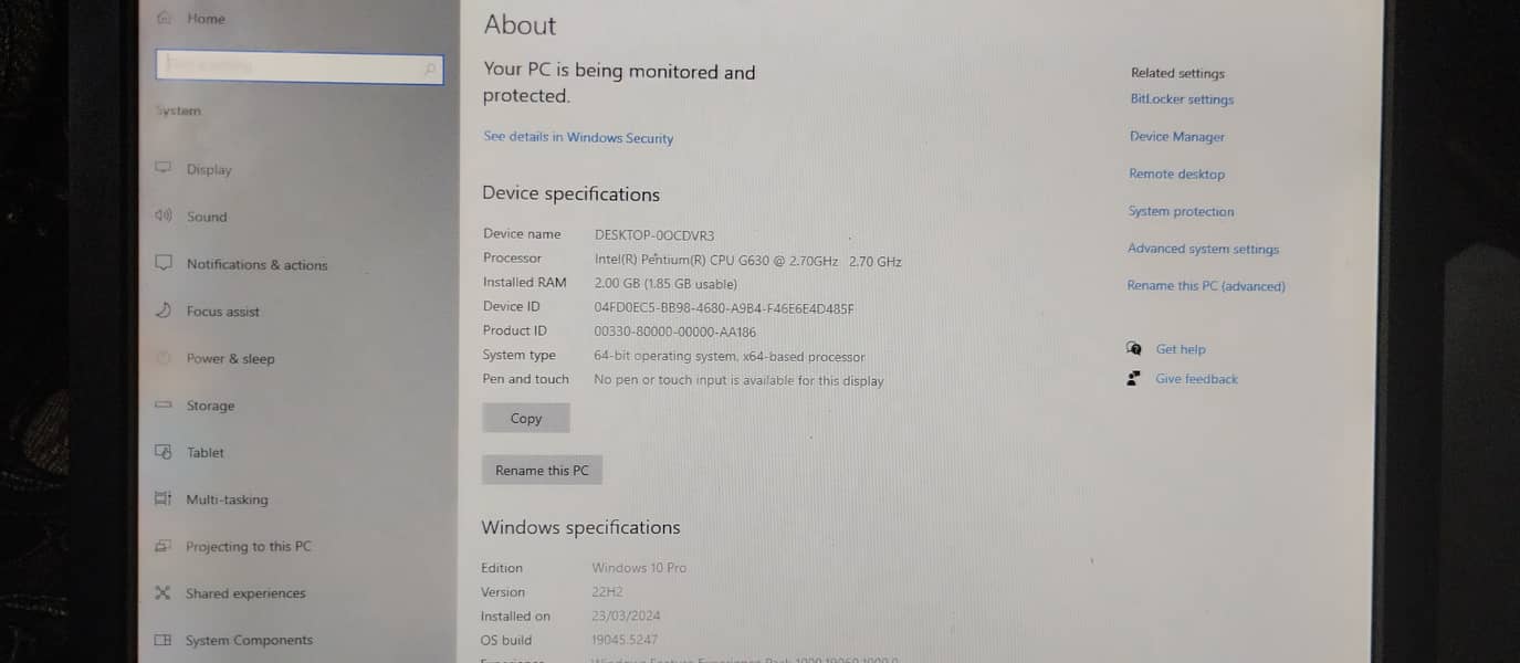 Lenovo PC and Dell LCD 21 inch and keyboard with all wires 6