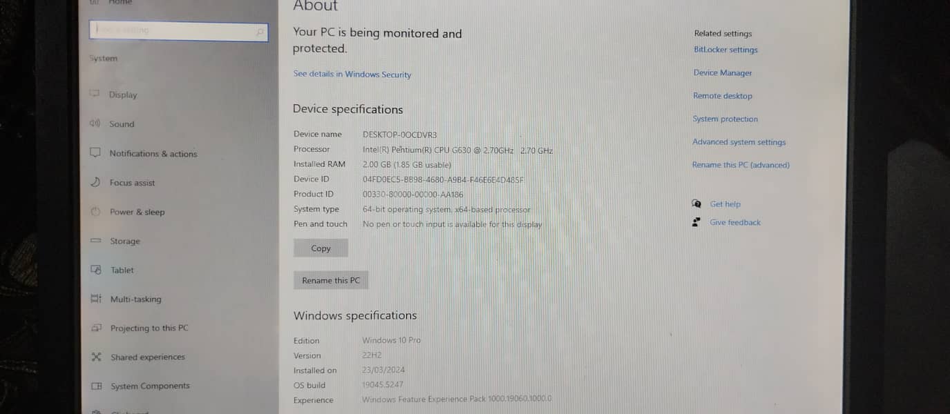 Lenovo PC and Dell LCD 21 inch and keyboard with all wires 7