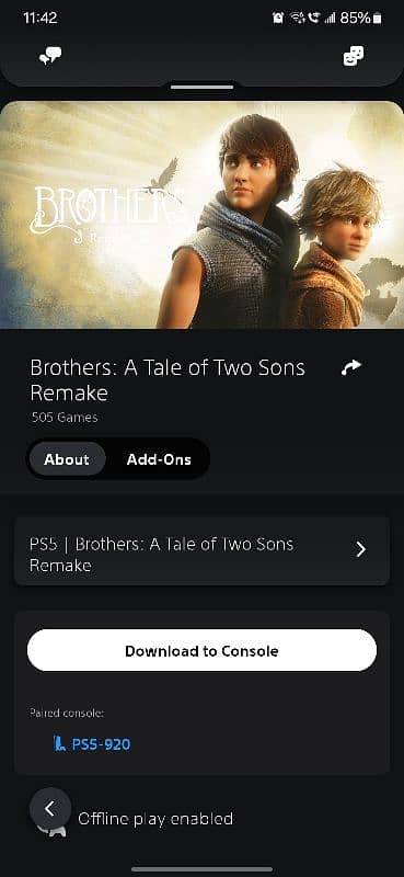 Brothers Remake PS5 0