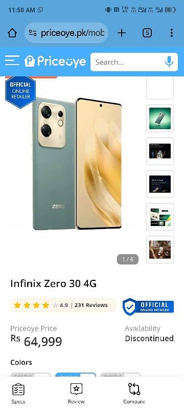 Infinix Zero 30 8/256 10/10 9