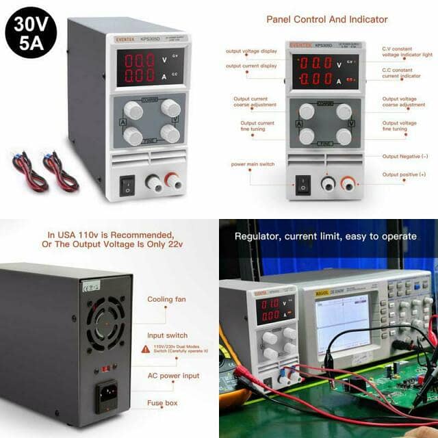 Wanptek KPS305D Variable DC Power Supply 0-30V 0-5A 0