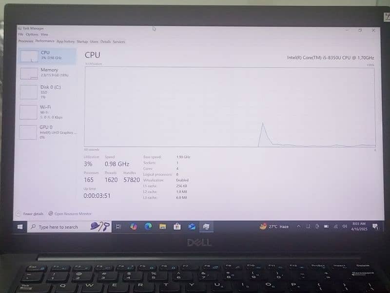 Dell latitude 7490 core i5 8th Gen 16/256gb 1