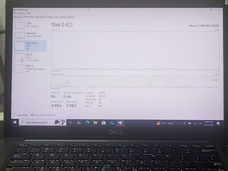 Dell latitude 7490 core i5 8th Gen 16/256gb 3