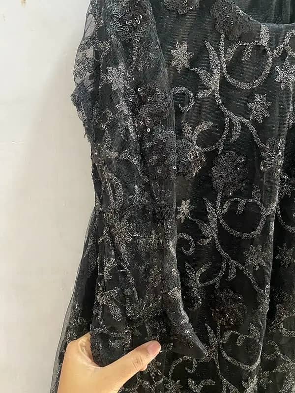 Black net lehnga and long frock… 5