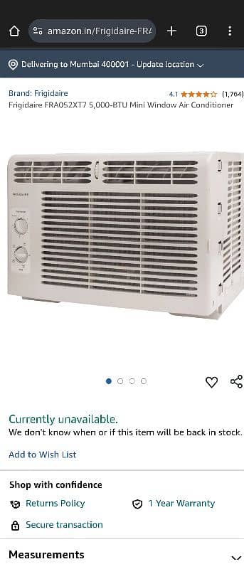 window ac 110 volt good condition chill cool 0