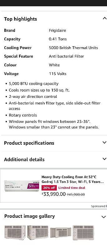window ac 110 volt good condition chill cool 1