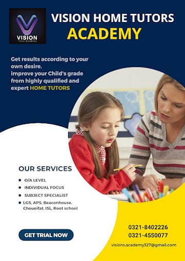 Female home tutor for home tuition grade KG to 9th, 10th in Lahore 1