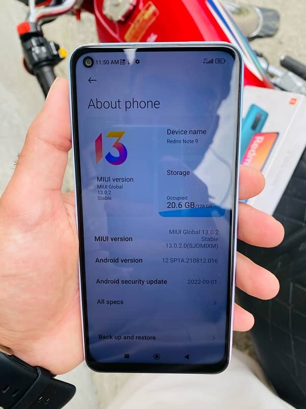 Redmi note 9 pta official approved 4/128 with box 3