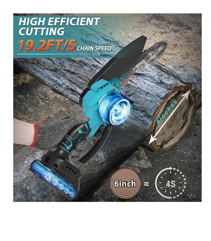 Deihong Mini Chainsaw 6-Inch with Battery, Cordless Power Chain Saws 2