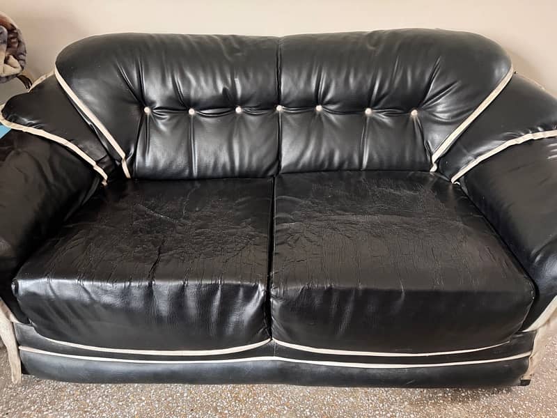 3 2 1 sofa set #furniture #used sofa in black and white 5