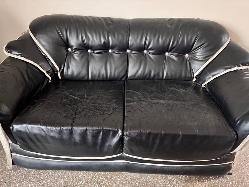 3 2 1 sofa set #furniture #used sofa in black and white 6