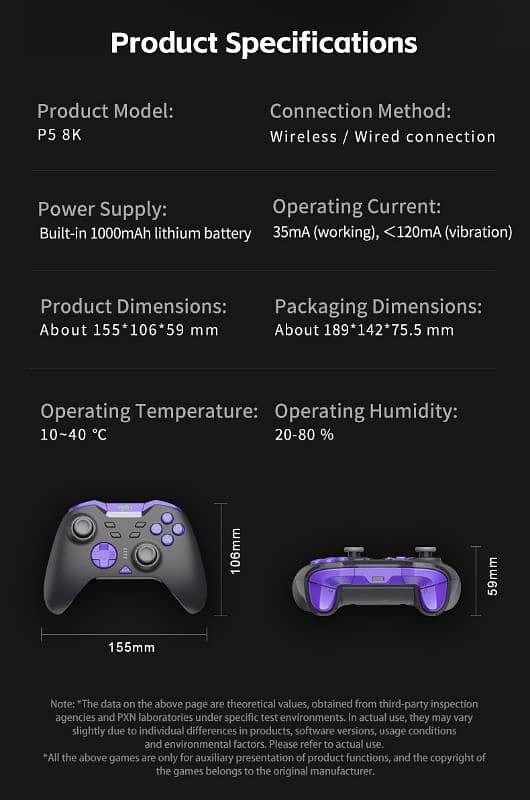 PXN P5 8K - 8000hz Fastest Controller 8k Chip 8